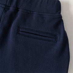 Dave&Bella Summer Toddler Boys College-style White Polo Collar Stretchable Outfit Sets