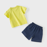 Dave&Bella Summer Toddler Boys Green Animal Print Casual Comfortable Top Shorts Sets