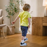 Dave&Bella Summer Toddler Boys Green Animal Print Casual Comfortable Top Shorts Sets