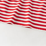 Dave&Bella Toddler Boys Summer Red Striped Breathable Cotton Everyday Outfit Sets