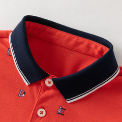 Dave&Bella Summer Toddler Boys Gentle Red Short Sleeve Breathable Formal Outfit Sets