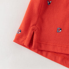 Dave&Bella Summer Toddler Boys Gentle Red Short Sleeve Breathable Formal Outfit Sets