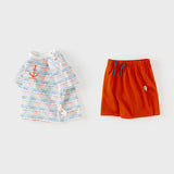 Dave&Bella Summer Toddler Boys Striped Daily Cotton Leisure Breathable Top Shorts Sets