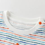 Dave&Bella Summer Toddler Boys Striped Daily Cotton Leisure Breathable Top Shorts Sets