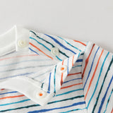 Dave&Bella Summer Toddler Boys Striped Daily Cotton Leisure Breathable Top Shorts Sets