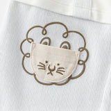 Dave&Bella Baby Boys Summer Casual Beige Cute Cartoon Short Sleeve Indoor Rompers