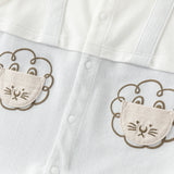 Dave&Bella Baby Boys Summer Casual Beige Cute Cartoon Short Sleeve Indoor Rompers