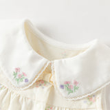Dave&Bella Baby Girls Summer Charming Yellow Floral Sleeveless Cotton Cute Rompers