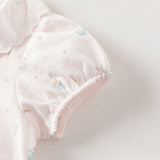 Dave&Bella Baby Girls Summer Cute Pink Print Lightweight Soft One-piece Rompers