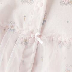 Dave&Bella Baby Girls Summer Cute Pink Print Lightweight Soft One-piece Rompers