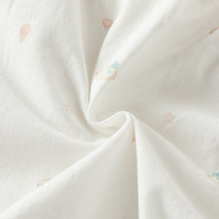 Dave&Bella Summer Baby Girls White Rabbit Print Cotton Breathable Soft Romper（Headband）