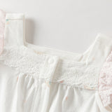 Dave&Bella Summer Baby Girls White Rabbit Print Cotton Breathable Soft Romper（Headband）