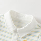 Dave&Bella Summer Baby Boys Yellow White Striped Cute Giraffe Print Soft Rompers