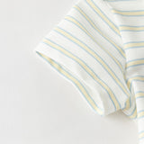 Dave&Bella Summer Baby Boys Yellow White Striped Cute Giraffe Print Soft Rompers