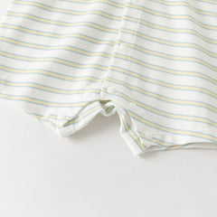 Dave&Bella Summer Baby Boys Yellow White Striped Cute Giraffe Print Soft Rompers