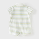 Dave&Bella Summer Baby Boys Yellow White Striped Cute Giraffe Print Soft Rompers