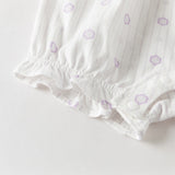 Dave&Bella Baby Girls Summer Cute Purple Floral Sleeveless Soft Cotton Rompers