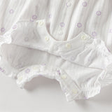 Dave&Bella Baby Girls Summer Cute Purple Floral Sleeveless Soft Cotton Rompers