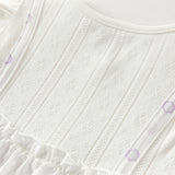 Dave&Bella Baby Girls Summer Cute Purple Floral Sleeveless Soft Cotton Rompers