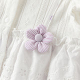 Dave&Bella Baby Girls Summer Cute Purple Floral Sleeveless Soft Cotton Rompers