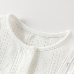 Dave&Bella Baby Girls Summer Cute Purple Floral Sleeveless Soft Cotton Rompers