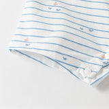 Dave&Bella Baby Boys Summer Cool Blue Whale Print Cotton Soft Lightweight Rompers