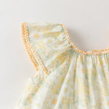 Dave&Bella Summer Toddler Girls Floral Print Breathable Cotton A-line Party Dress