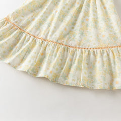 Dave&Bella Summer Toddler Girls Floral Print Breathable Cotton A-line Party Dress