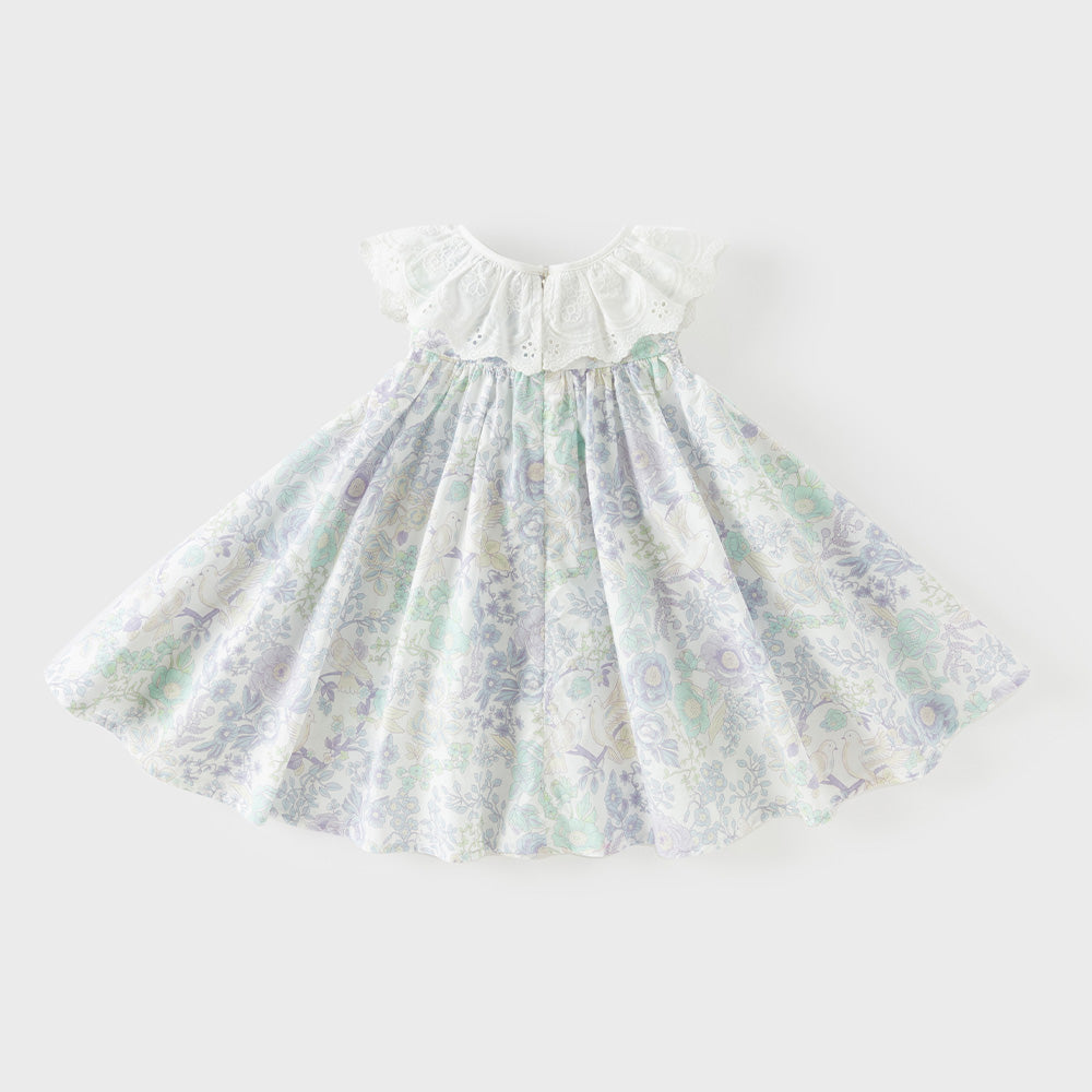 Dave&Bella Summer Toddler Girls Adorable Floral Print Sleeveless Soft Cotton Fashion Dress