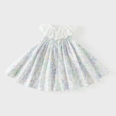 Dave&Bella Summer Toddler Girls Adorable Floral Print Sleeveless Soft Cotton Fashion Dress