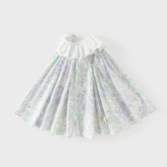 Dave&Bella Summer Toddler Girls Adorable Floral Print Sleeveless Soft Cotton Fashion Dress