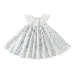 Dave&Bella Summer Toddler Girls Adorable Floral Print Sleeveless Soft Cotton Fashion Dress