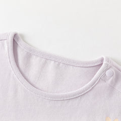 Dave&Bella Toddler Girls Summer Purple Sleeveless Comfortable T-shirt Pant Suits
