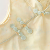 Dave&Bella Toddler Girls Summer Yellow Floral Sleeveless Chinese-style Stylish Bud Dress