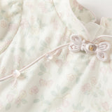 Dave&Bella Toddler Girls Summer Classic Floral White Turtle Chinese-style Mesh Dress