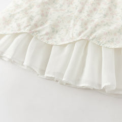 Dave&Bella Toddler Girls Summer Classic Floral White Turtle Chinese-style Mesh Dress
