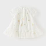 Dave&Bella Toddler Girls Summer Pink/Beige Chinese-style A-line Party Mesh Dress