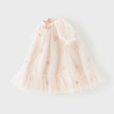 Dave&Bella Toddler Girls Summer Pink/Beige Chinese-style A-line Party Mesh Dress