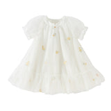 Dave&Bella Toddler Girls Summer Pink/Beige Chinese-style A-line Party Mesh Dress