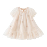 Dave&Bella Toddler Girls Summer Pink/Beige Chinese-style A-line Party Mesh Dress