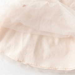 Dave&Bella Toddler Girls Summer Pink/Beige Chinese-style A-line Party Mesh Dress