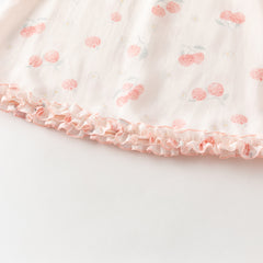 Dave&Bella Summer Toddler Girls Sweet Pink Fruit Print Chinese-style Sleeveless Party Dress