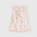 Dave&Bella Summer Toddler Girls Sweet Pink Fruit Print Chinese-style Sleeveless Party Dress