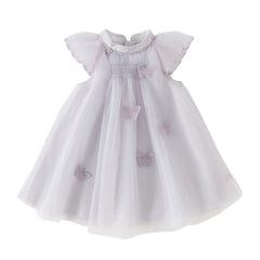 Dave&Bella Toddler Girls Summer Elegant Purple Butterfly Mesh Princess Dress