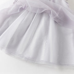 Dave&Bella Toddler Girls Summer Elegant Purple Butterfly Mesh Princess Dress