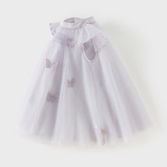 Dave&Bella Toddler Girls Summer Elegant Purple Butterfly Mesh Princess Dress