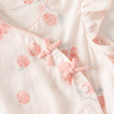 Dave&Bella Summer Baby Girls Chinese-style Fruit Print Pink Sleeveless Lightweight Rompers