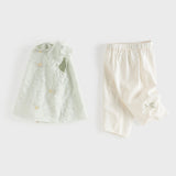 Dave&Bella Toddler Girls Summer Elegant Green Chinese-style Sleeveless Top Pant Suits