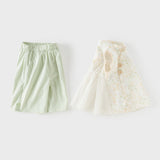 Dave&Bella Toddler Girls Summer Elegant Chinese-style Floral Print Top Pant Outfit Sets