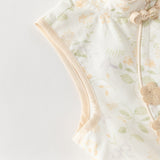 Dave&Bella Toddler Girls Summer Elegant Chinese-style Floral Print Top Pant Outfit Sets